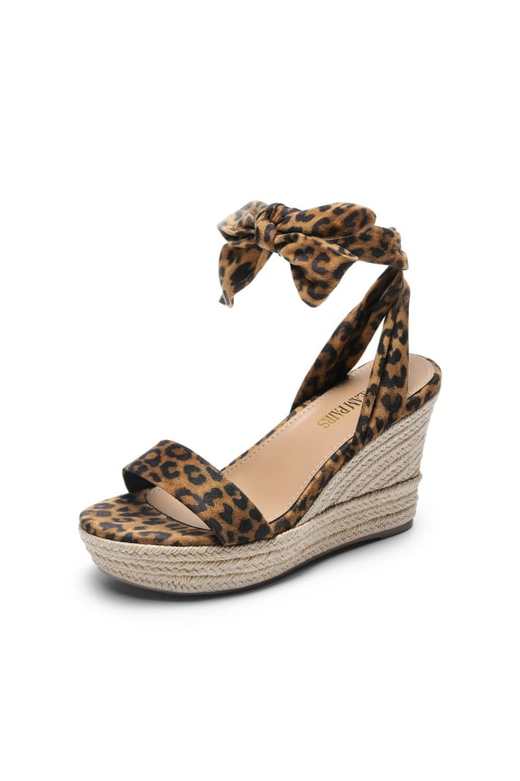 Womens Open Toe Espadrilles Wedges Tie Lace Up Cute Ankle Strap Platform Sandals Dressy Shoes