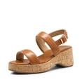 thumbnail image 1 of DREAM PAIRS Womens Open Toe Wedges Sandals Dressy Buckle Ankle Strap Raffia Platform Sandals SDPW2318W BROWN-PU Size 6.5, 1 of 4