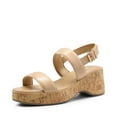 thumbnail image 1 of DREAM PAIRS Womens Open Toe Wedges Sandals Dressy Buckle Ankle Strap Raffia Platform Sandals SDPW2318W NUDE-PU Size 9.5, 1 of 4