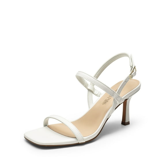 DREAM PAIRS Womens Slingback Heels Square Open Toe Strappy Sandals Ankle Strap High Heeled Dressy Shoes