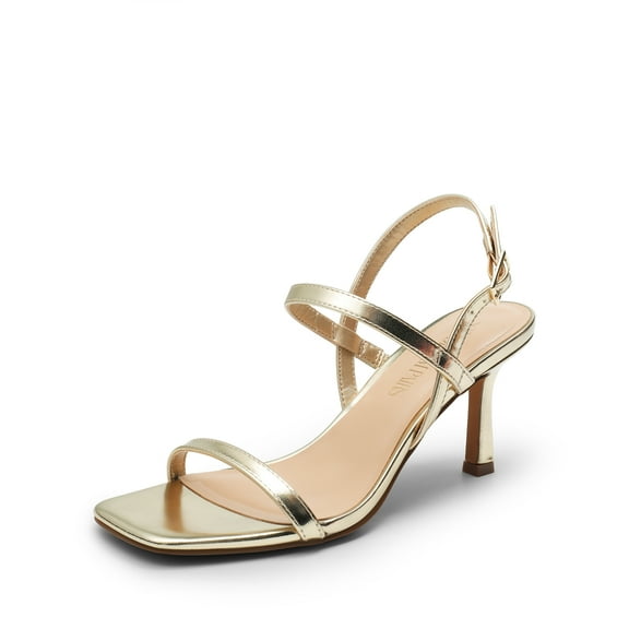 DREAM PAIRS Womens Slingback Heels Square Open Toe Strappy Sandals Ankle Strap High Heeled Dressy Shoes