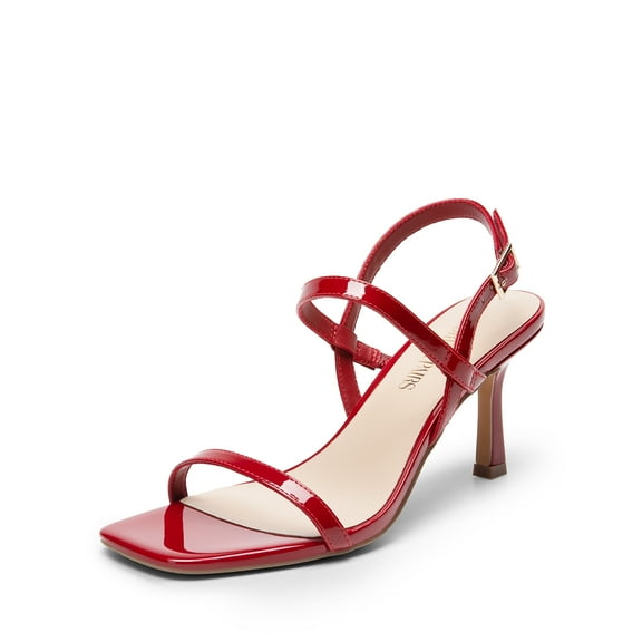 DREAM PAIRS Womens Slingback Heels Square Open Toe Strappy Sandals Ankle Strap High Heeled Dressy Shoes