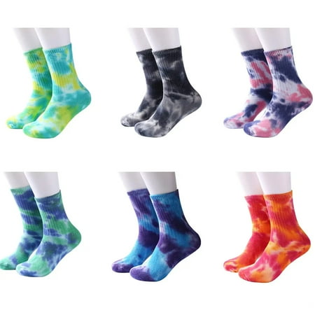 DREAM SLIM A Collection of Funny Novelty Fashion Colorful Cool Crazy Skateboard Tie Dye Crew Dress Socks 3 Pairs