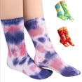 thumbnail image 1 of DREAM SLIM A Collection of Funny Novelty Fashion Colorful Cool Crazy Skateboard Tie Dye Crew Dress Socks 3 Pairs, 1 of 1
