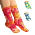 thumbnail image 1 of DREAM SLIM A Collection of Funny Novelty Fashion Colorful Cool Crazy Skateboard Tie Dye Crew Dress Socks 3 Pairs, 1 of 7