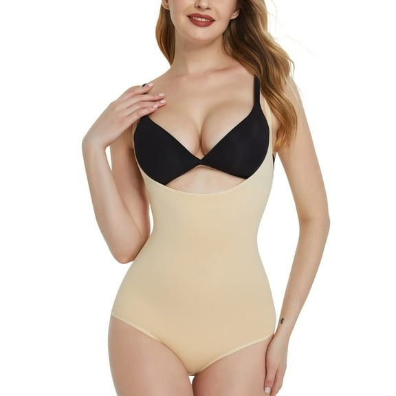 DREAM SLIM Shapewear for Women Tummy Control Sculpting Full Bust Body Shaper Butt Lifter Thigh Slimmer Open Bust Bodysuit