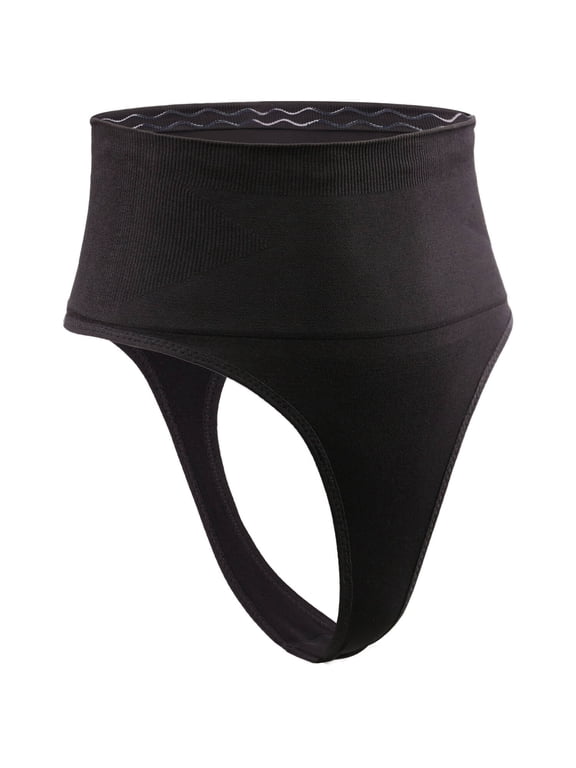 Women Mid-Waist Seamless Tummy Control Thong Shapewear Panties Girdle Underwear