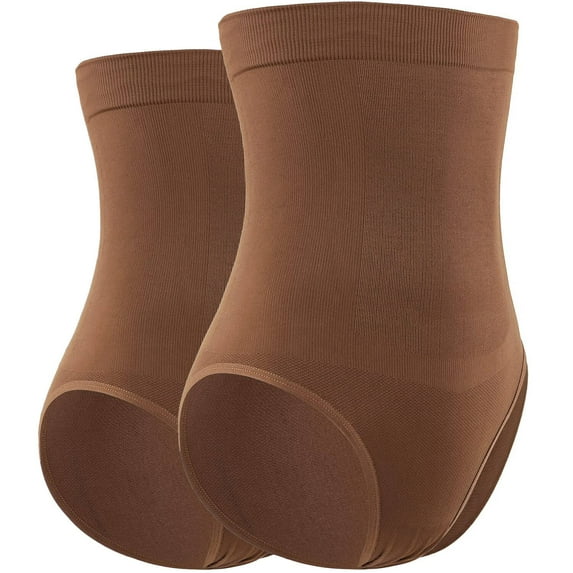 DREAM SLIM Women's High-Waist Seamless Body Shaper Briefs Firm Tummy Control Slimming Shapewear Panties Girdle Underwear 2 Pack