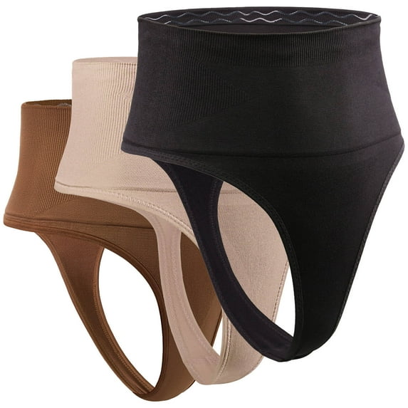 DREAM SLIM Women's High-Waist Seamless Body Shaper Briefs Firm Tummy Control Slimming Shapewear Panties Girdle Underwear 3 Pack