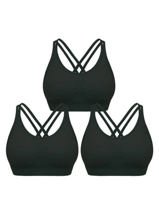 3-Pack Women Seamless Sports Bra Breathable Wireless Push Up Bra with Pads  Yoga Running Fitness Sleep Bralettes Plus Size Beige