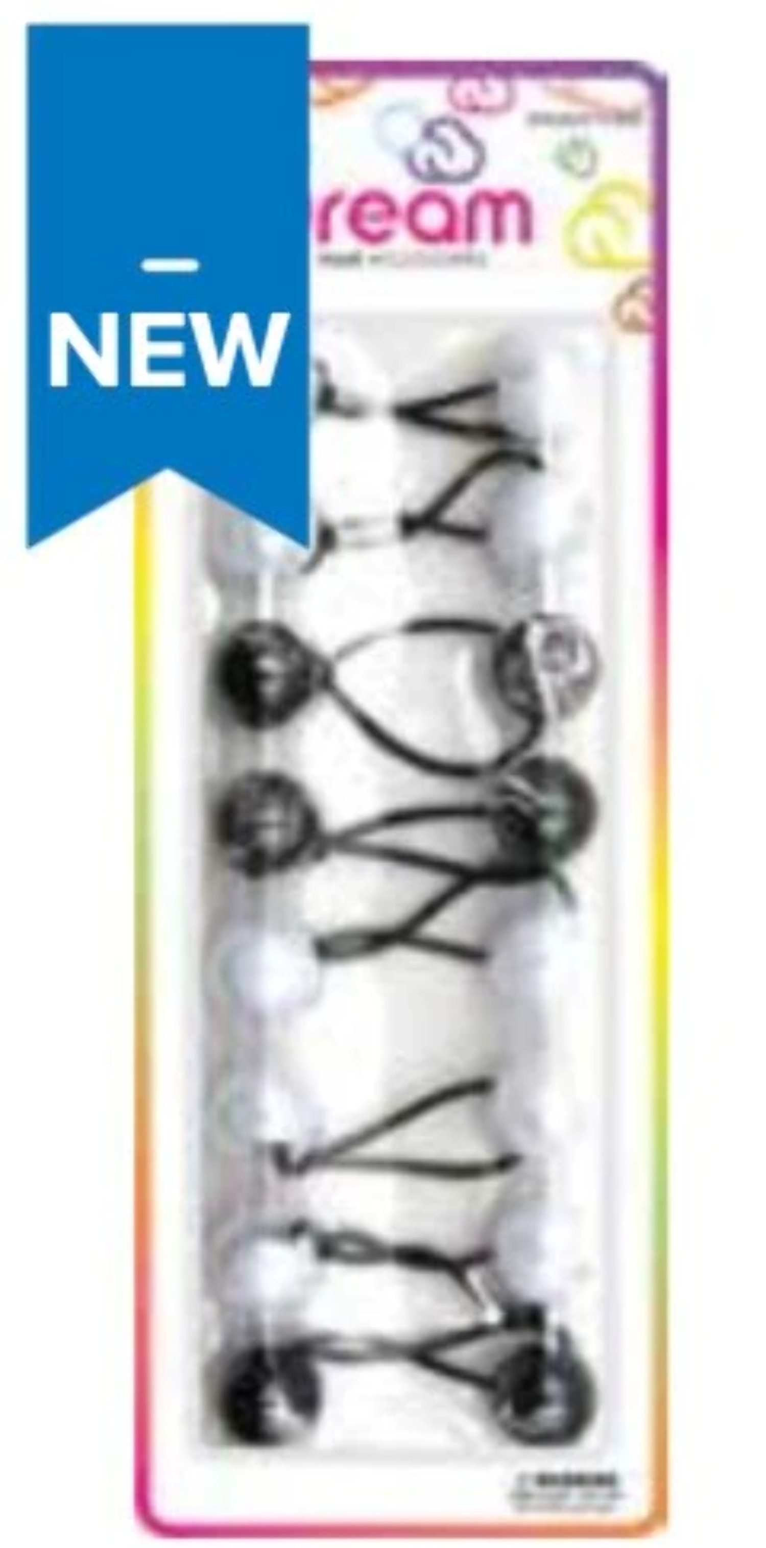 DREAM WORLD HAIR KNOCKERS TWO TONE CLEAR/BLACK/WHITE (BR2620TCBW