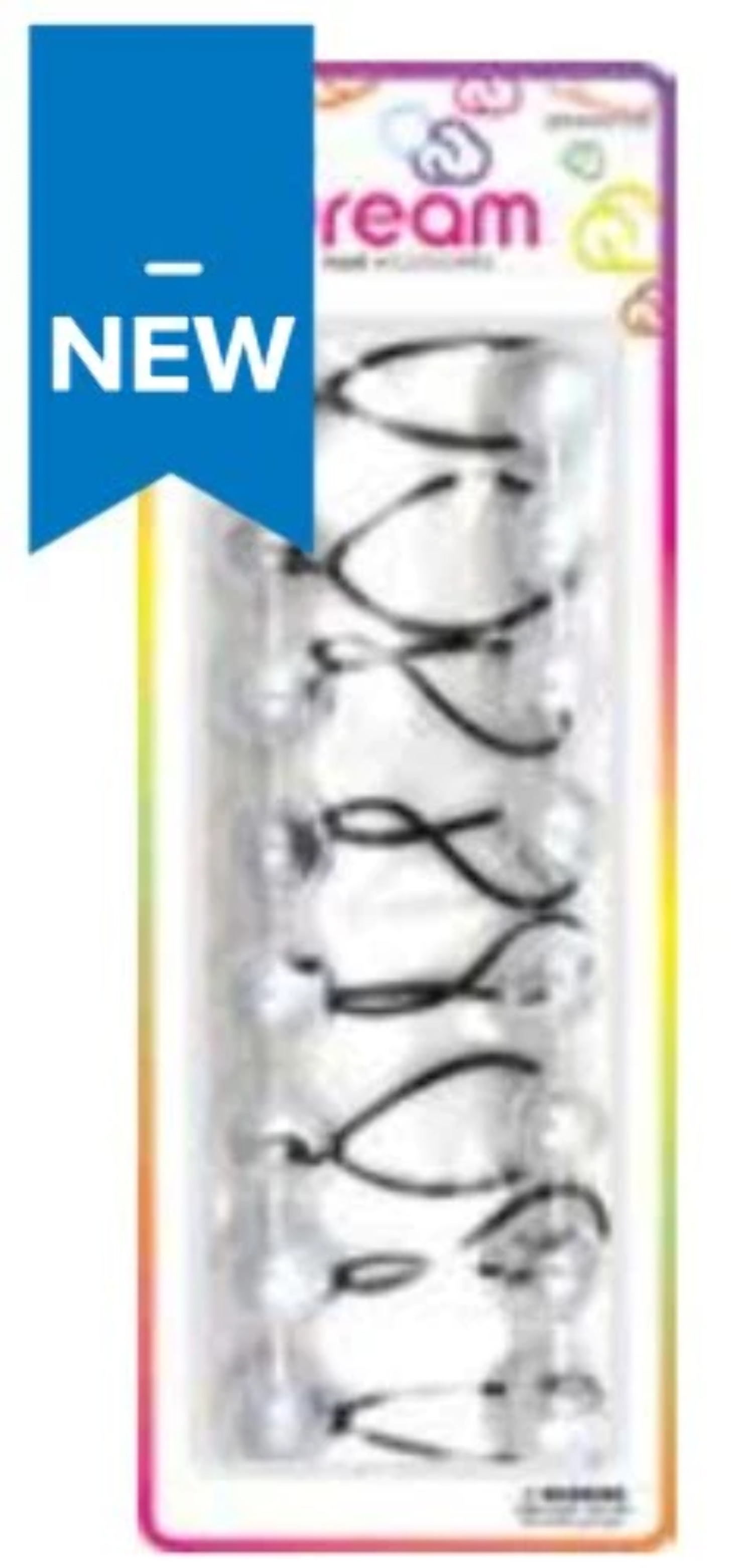 DREAM WORLD HAIR KNOCKERS TWO TONE CLEAR/WHITE (BR2620TCW)