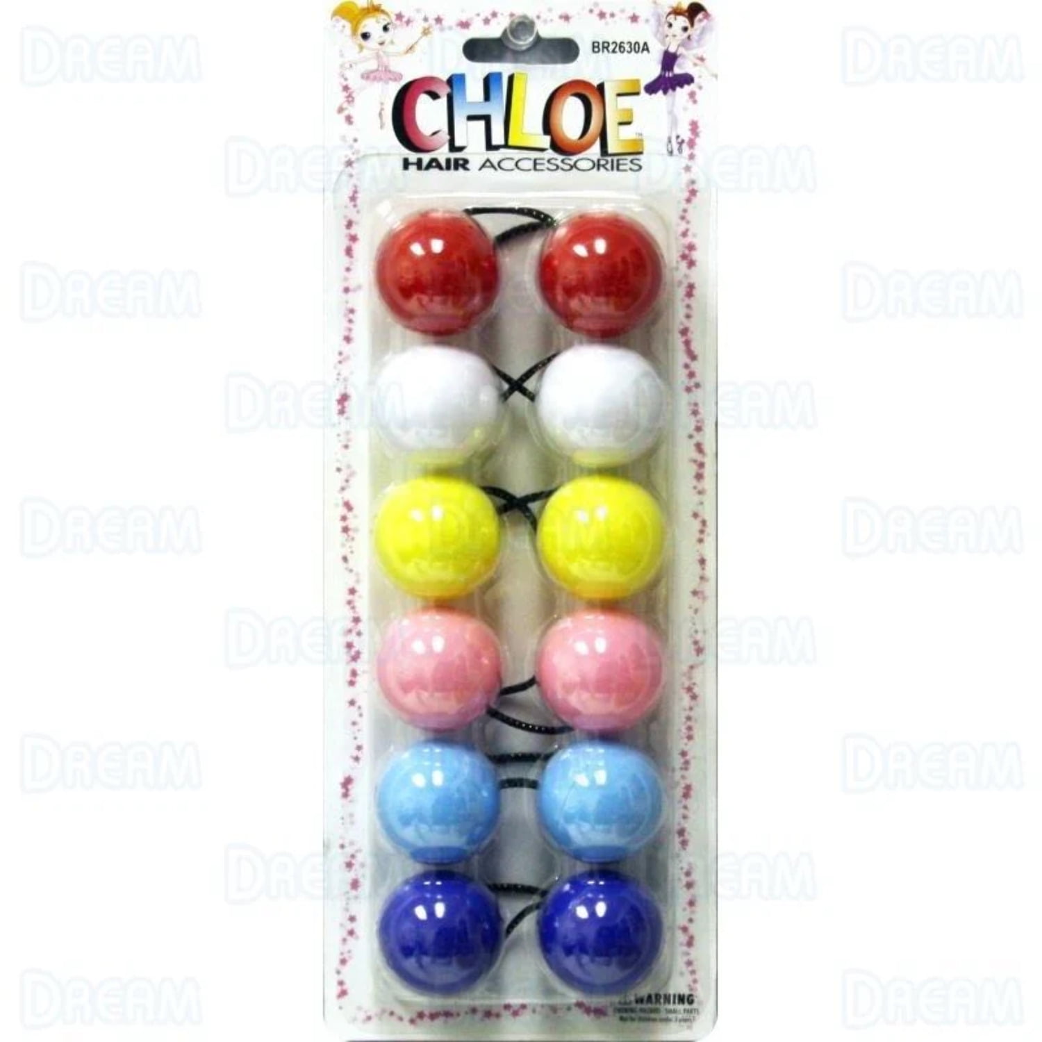 DREAM WORLD Jumbo Hair Knockers Assorted 6PCS (BR2630A)