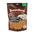 thumbnail image 1 of DreamBone Triple Flavor Ribs Rawhide-Free Chews for Dogs, Made with Real Peanut Butter, 10 Count, 1 of 11