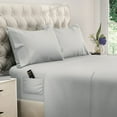 thumbnail image 1 of DREAMCARE - Bed Sheets Set - Full Size Sheet with Side Pocket - 4pcs Set, 15 inches, Light Gray, 1 of 7