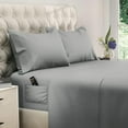thumbnail image 1 of DREAMCARE - Bed Sheets Set - Queen Size Sheet with Side Pocket - 4pcs Set, 15 inches, Stripe Gray, 1 of 7