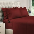 thumbnail image 1 of DREAMCARE - Bed Sheets Set - Queen Size Sheet with Side Pocket - 6pcs Set, 15 inches, Burgundy, 1 of 8