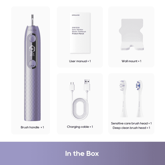 DREAME Electric Toothbrush for Adults, Smart Timer, 4 Pressure Cleaning Modes, 40-Day Runtime, Rechargeable Sonic Toothbrush for Travel & Home Use