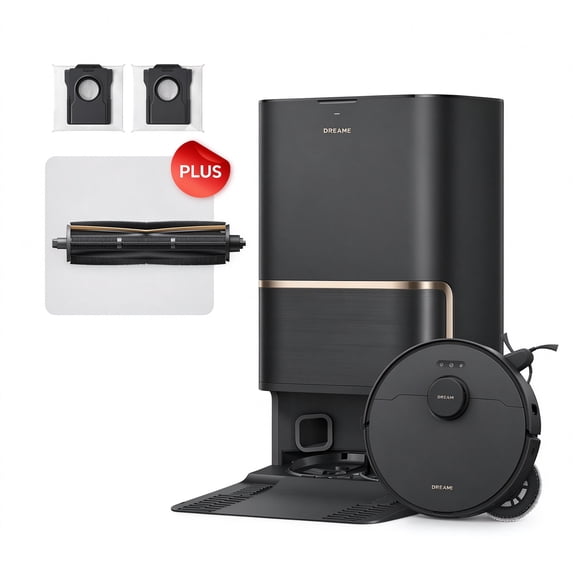 DREAME L60 Ultra FE Robot Vacuum and Mop with 30000Pa Suction, Auto-Empty and 100℃ Self-Cleaning Mop, Obstacle Avoidance and 360° Navigation, Corner to Edge Deep Cleaning, TriCut Brush, Black