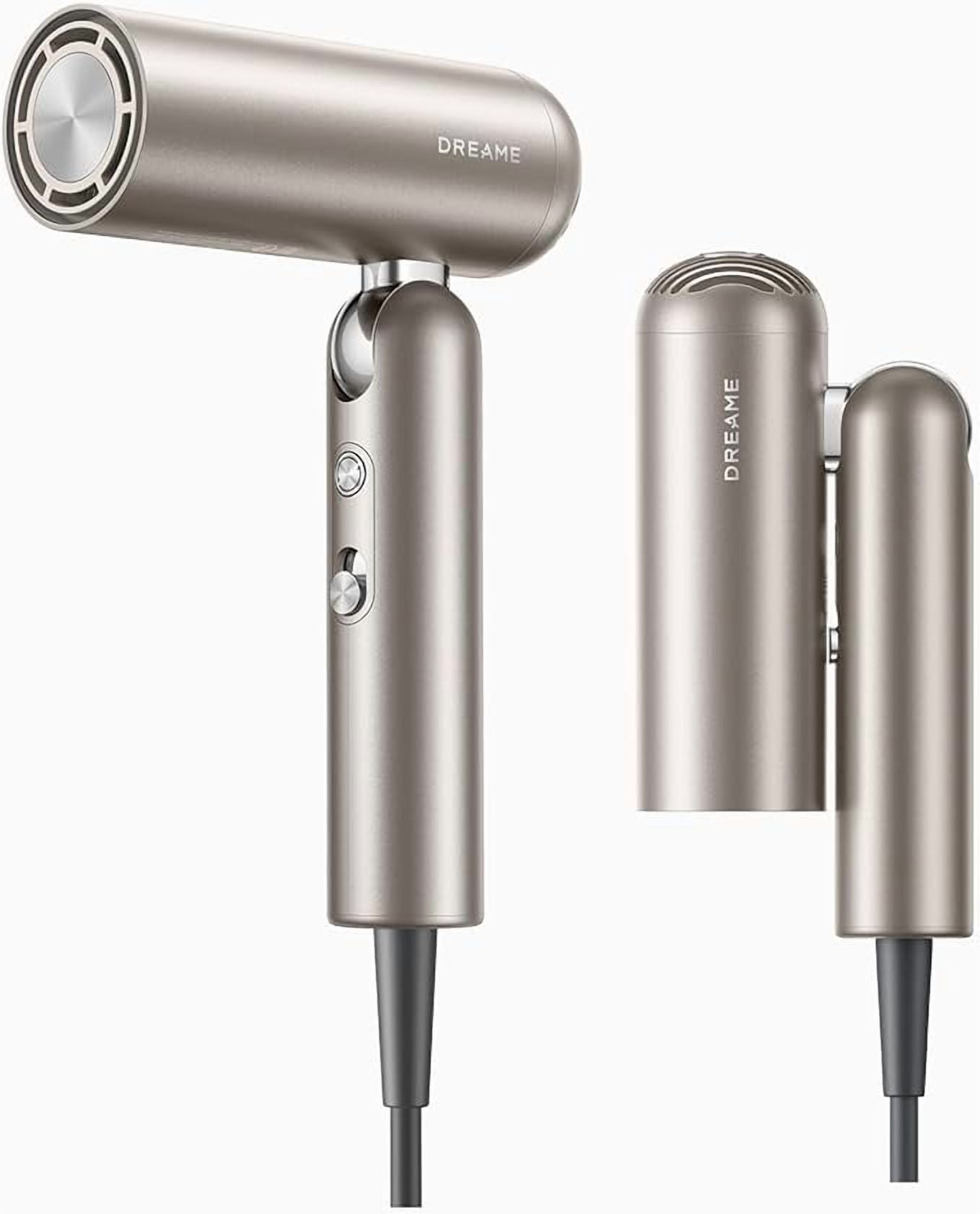 DREAME Pocket Pure High-Speed Hair Dryer, Lightweight Foldable Blow Dryer with 110,000 RPM Motor, Ionic Care, 5 Modes, Travel Bag, Quiet Fast Drying