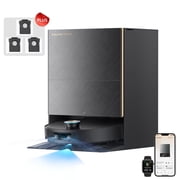 DREAME X60 Max Ultra Complete Kit, 35,000Pa Suction Robot Vacuum and Mop, 3.13in 7.95cm Ultra-Thin Design, Self Emptying&Refilling, Mop Self-Cleaning, 280+ Obstacle Avoidance, Black
