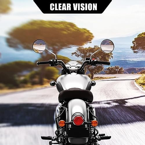 DREAMIZER 10mm Motorcycle Scooter Mirror, Chrome Motorcycle Mirror for ...