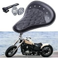 thumbnail image 1 of DREAMIZER 13" Black Large Motorcycle Spring Solo Seat Bracket Seat Compatible With Sportster Chopper Bobber and More, 1 of 6