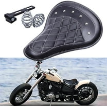 DREAMIZER 13" Black Large Motorcycle Spring Solo Seat Bracket Seat Compatible With Sportster Chopper Bobber and More
