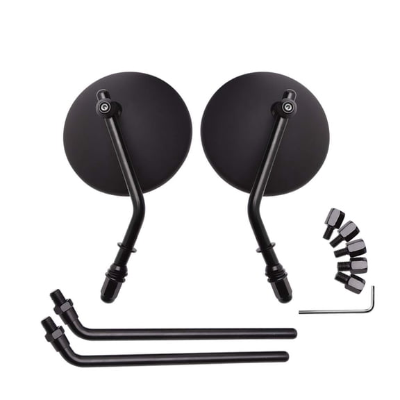 DREAMIZER 3.8" Motorcycle Rear View Side Mirror Round 8mm 10mm Universal Compatible with CB350 CB1100 Guide ATV Dirt Bike Cruiser Chopper - Black #1