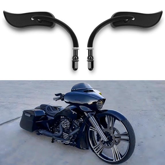 DREAMIZER Motorcycle Mirror M8 M10 Street Glide Mirrors Motorbike Rear View Side Accessories Compatible with Harley Sportster Road King Electra Dyna Softail Ultra Vrod and More