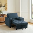 thumbnail image 1 of DREAMSIDEA 3-in-1 Convertible Sleeper Sofa Chair with Adjustable Backrest Indoor, Modern Sleeper Sofa Chair Lounge Chair with Pullout Bed for Living Room Bedroom Office(Corduroy-Navy Blue), 1 of 6