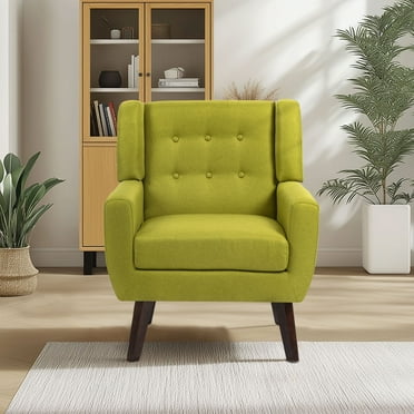 DREAMSIDEA Accent Chair Modern Upholstered Armchair for Living Room Button Tufted Reading Chair Bedroom Dorm Office,Green