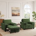thumbnail image 1 of DREAMSIDEA Convertible Sleeper Chair with Pullout Bed, 3-in-1 Sleeper Sofa Chair Lounge Chair with Adjustable Backrest Indoor, Modern Single Sofa Bed Armchair Living Room(Green,Set of 2), 1 of 6
