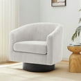 thumbnail image 1 of DREAMSIDEA Corduroy Swivel Barrel Accent Chair, Modern Upholstered Living Room Chair Round Club Armchair-Cream, 1 of 7