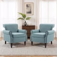 thumbnail image 1 of DREAMSIDEA Light Blue Accent Chairs Set of 2 Upholstered Armchair for Living Room Bedroom, 1 of 6