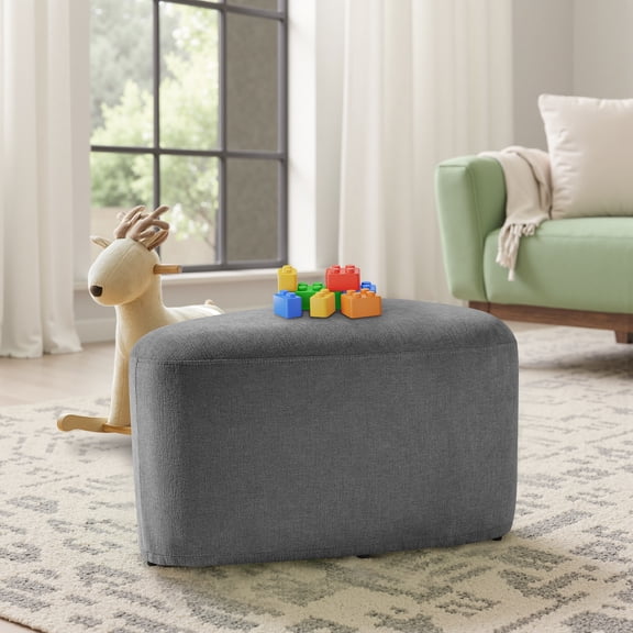 DREAMSIDEA Ottoman Footrest for Couch, 26"x20" Small Footstool Ottoman Pouf for Living Room Chairs Dark Grey