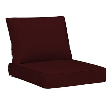 DREAMSIDEA Outdoor Deep Seat Cushion Set, Patio Furniture Cushions & Back Pillow, Water-Resistant Fade-Resistant Deep Seat Bottom and Back Cushion for Chair, Sofa, and Couch,Dark Red