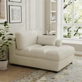 thumbnail image 1 of DREAMSIDEA Oversized Chaise Lounge for Living Room Modern Corduroy Sofa with Left Armrest Indoor Lounge Chair,Beige, 1 of 7
