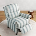 thumbnail image 1 of DREAMSIDEA Pushback Recliner Chair, Fabric Accent Armchair, Home Theater Overstuffed Single Sofa for Living Room, Stripe Blue, 1 of 1