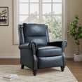 thumbnail image 1 of DREAMSIDEA Pushback Recliner Chair Faux Leather Wingback Chair Home Theater Single Sofa for Living Room, Navy Blue, 1 of 9