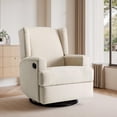 thumbnail image 1 of DREAMSIDEA Recliner Swivel Glider Rocker Nursery Chair for Adults, High Back Upholstered Rocking Armchair for Living Room, Manual Reclining Sofa Lounge Chair with Deep Seat in Fabric - Beach, 1 of 6