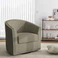 thumbnail image 1 of DREAMSIDEA Swivel Accent Chair,Oversized Linen Barrel Club Chair Upholstered Armchair for Living Room -Camel, 1 of 6