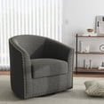 thumbnail image 1 of DREAMSIDEA Swivel Accent Chair,Oversized Linen Barrel Club Chair Upholstered Armchair for Living Room -Gray, 1 of 6