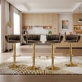thumbnail image 1 of DREAMSIDEA Swivel Bar Stools Set of 4 Modern Velvet Upholstered High Back Adjustable Bar Chairs with Golden Footrest for Kitchen Counter Square Island, Coffee, 1 of 5