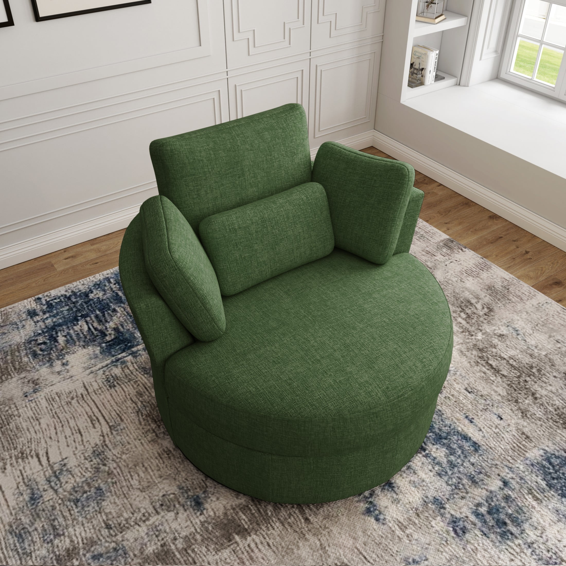 Kaelea Swivel Accent Chair DREAMSIDEA Swivel Barrel Accent Chair ...