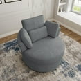 thumbnail image 1 of DREAMSIDEA Swivel Barrel Accent Chair for Living Room, Oversized Swivel Chair with Ottoman Single Sofa Chair Indoor, Chenille Grey, 1 of 5