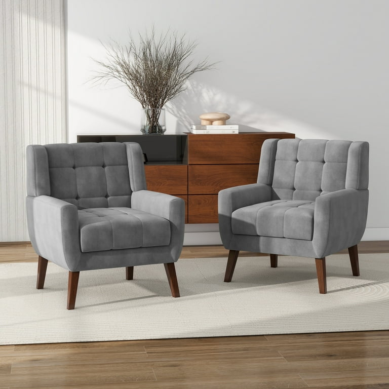 DREAMSIDEA Velvet Accent Chairs Set of Living Room, Modern