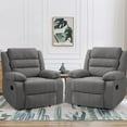 thumbnail image 1 of DREAMSIDEA Wingback Recliner Chair Set of 2, Pushback Recliner, Wingback Chair for Living Room Single Sofa Reading Chair( Light Gray, Set of 2), 1 of 7