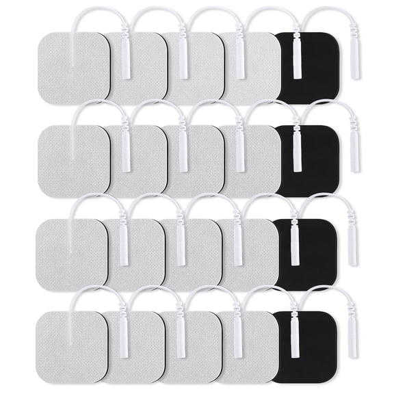 DREAMSOME TENS/EMS Unit Replacement Pads 10 Pairs, 2mm Pin Connector, 2 x 2 inches Square Electrode Patches, Reusable Self-Adhesive for Muscle Stimulator