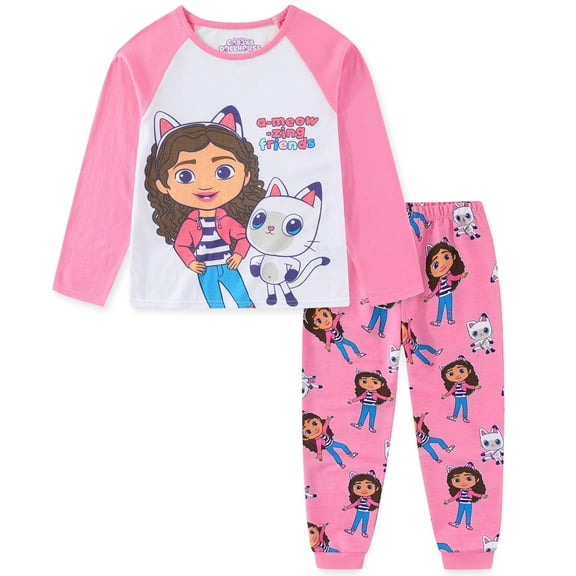 DREAMWORKS GABBY'S DOLLHOUSE Long Sleeve Shirt and French Terry Pants Set (Girls), 2 Piece Set, Sizes 3T-12